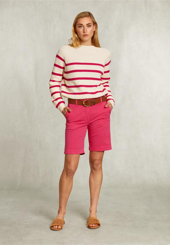 Fushia Cotton Bermuda 2 Pockets - Rose