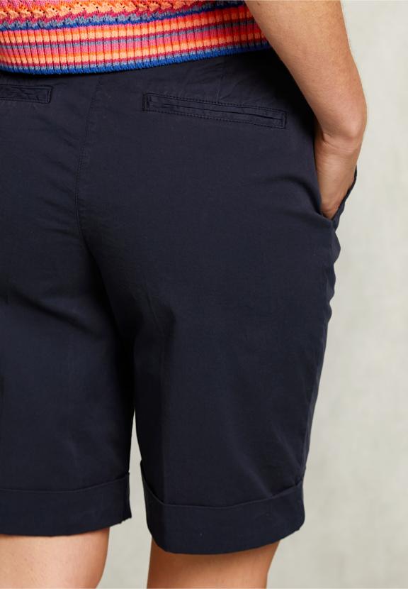 Navy Cotton Bermuda 2 Pockets - Bleu