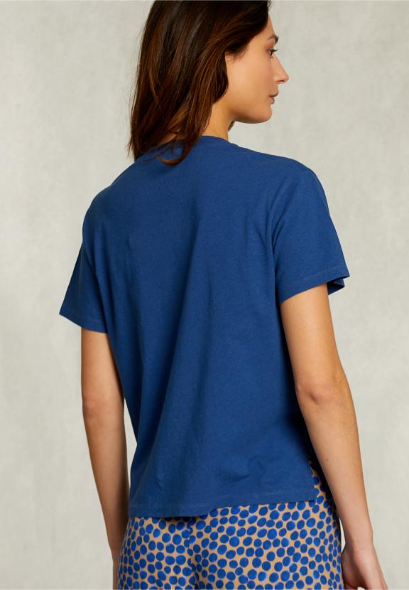 Blue Basic V-Neck T-Shirt - Bleu