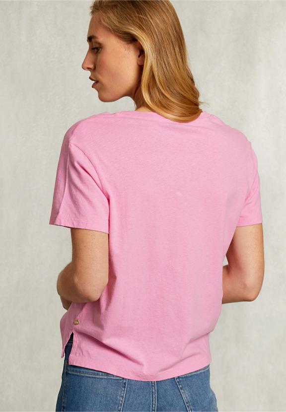 Pink Basic V-Neck T-Shirt - Rose