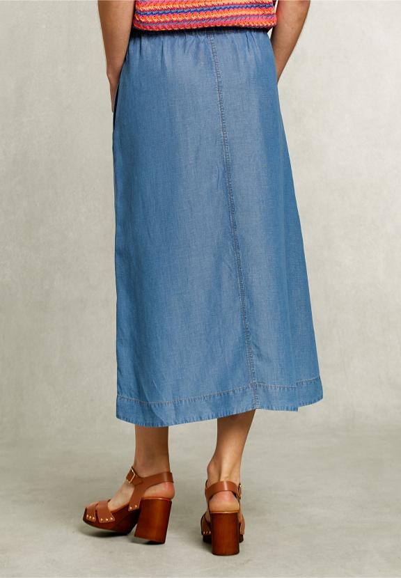 Blue Long Jeans Skirt - Denim