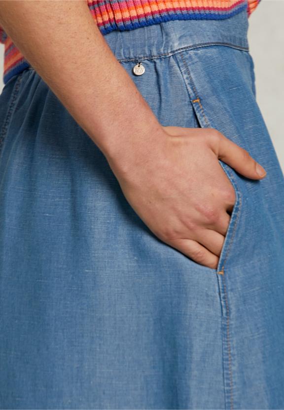 Blue Long Jeans Skirt - Denim