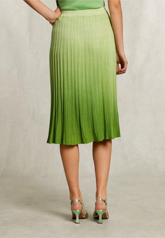 Green Gradient Midi Skirt - Vert
