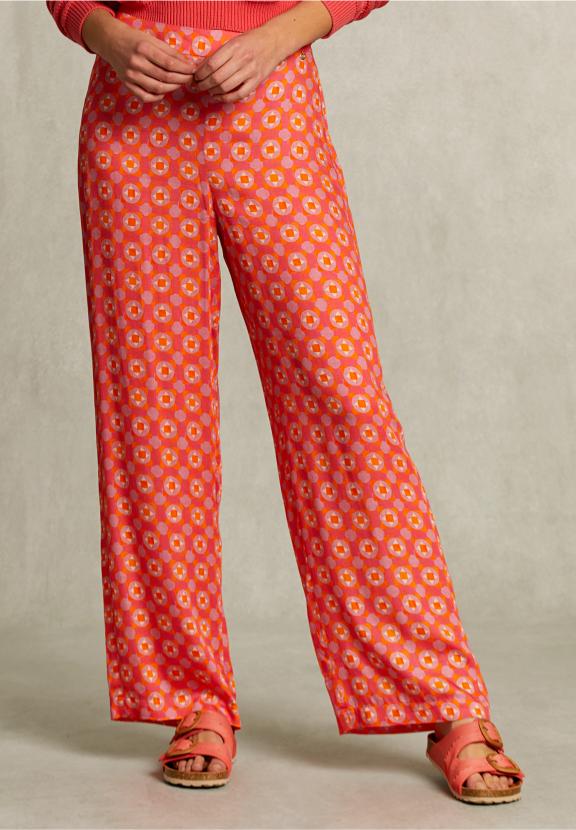 Multi Fantasy Pants Elastic Waist - Rose