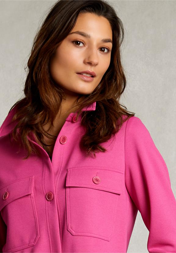 Fushia Oversized Milano Shirt 2 Pockets - Rose