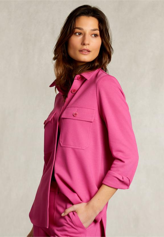 Fushia Oversized Milano Shirt 2 Pockets - Rose