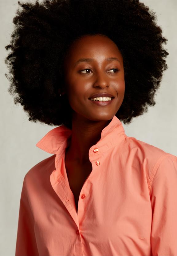 Orange Uni Centered Blouse - Orange