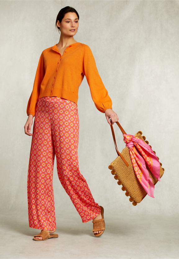 Orange Cardigan With Buttons - Orange