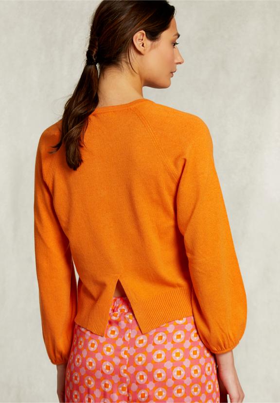 Orange Cardigan With Buttons - Orange
