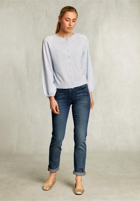 Light Blue Cardigan With Buttons - Bleu