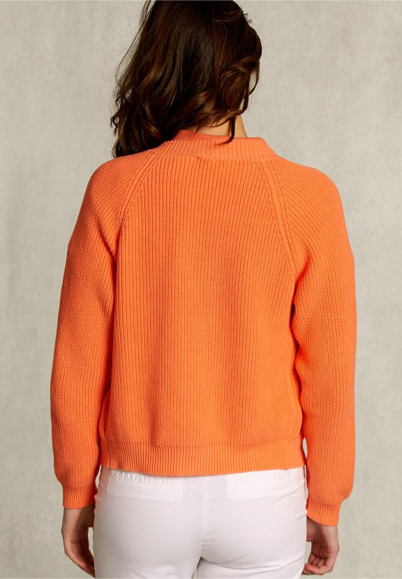 Orange Basic V-Neck Cardigan - Orange