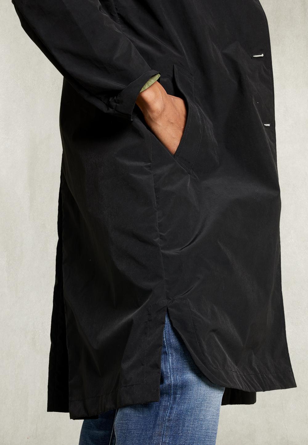 Black Parka Back Pleat With Button - Noir