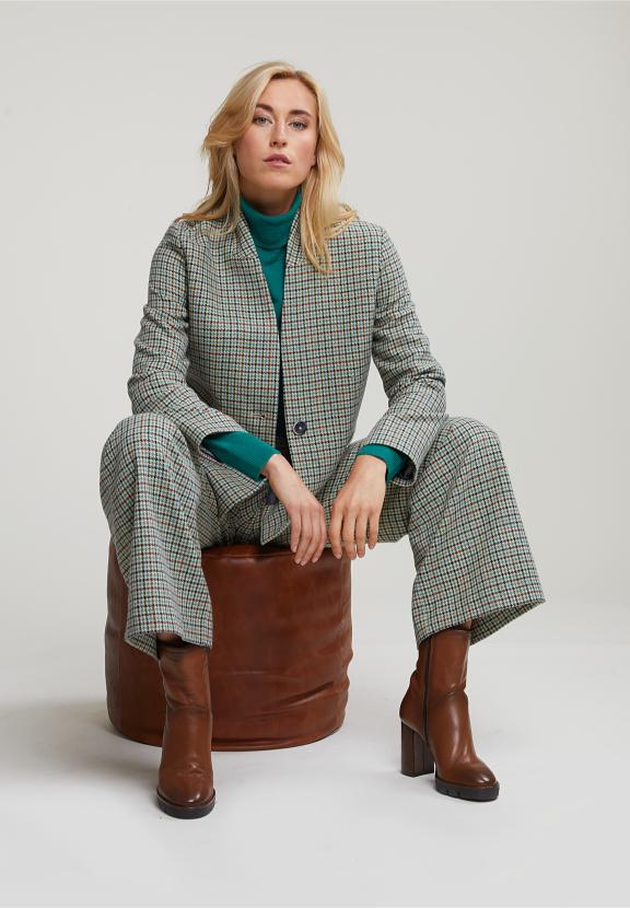 Multi Checked Blazer 2 Buttons - Multi