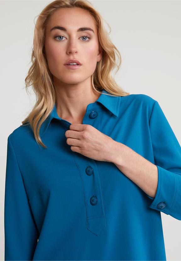 Blue Dress 3/4 Sleeves - Bleu