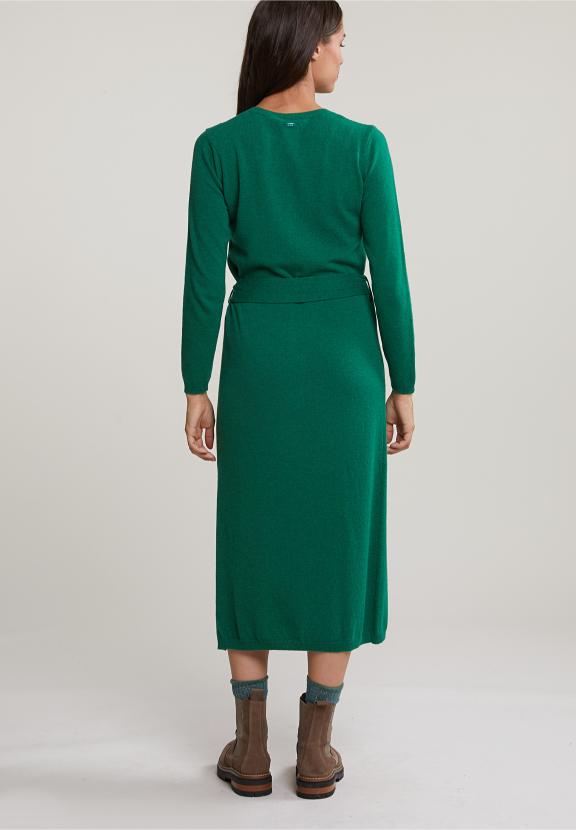 Green Long Belted Dress - Vert