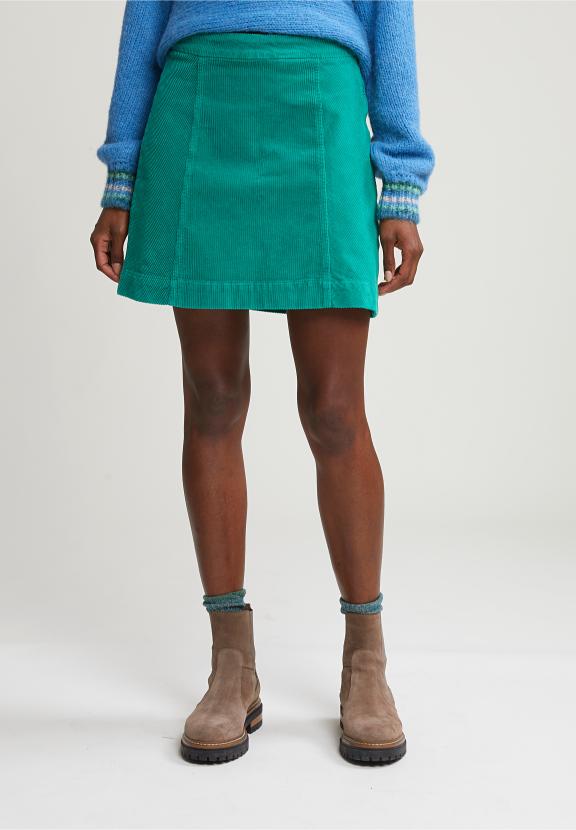 Green Corduroy Short Skirt - Vert
