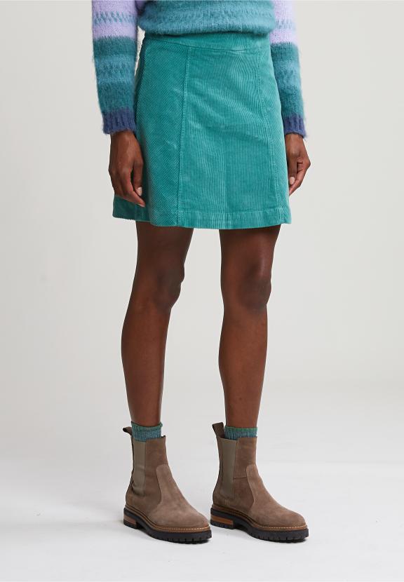 Lake Green Corduroy Short Skirt - Vert
