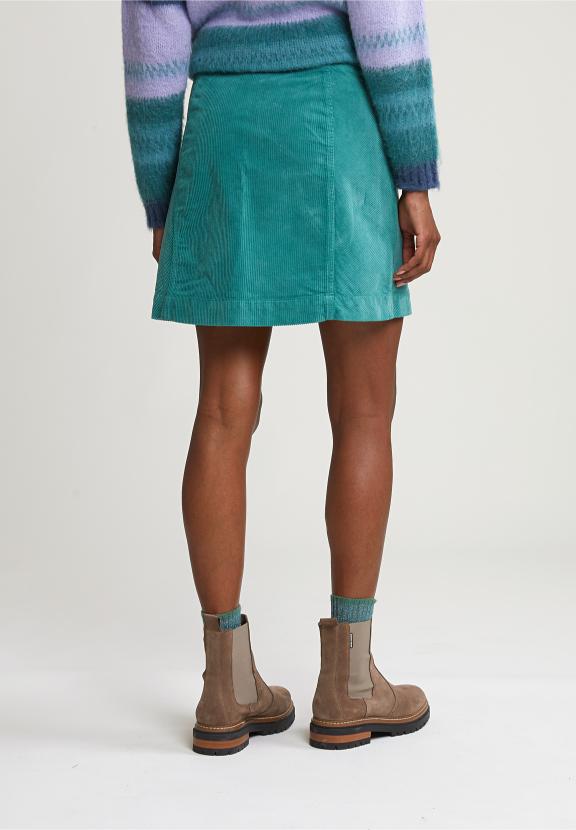 Lake Green Corduroy Short Skirt - Vert