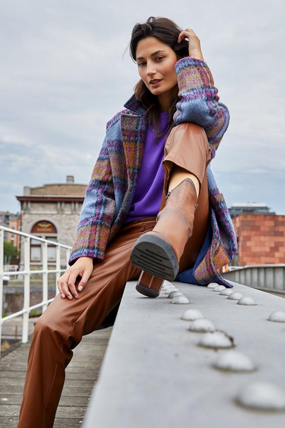 Brown Vegan Leather Pants - Marron