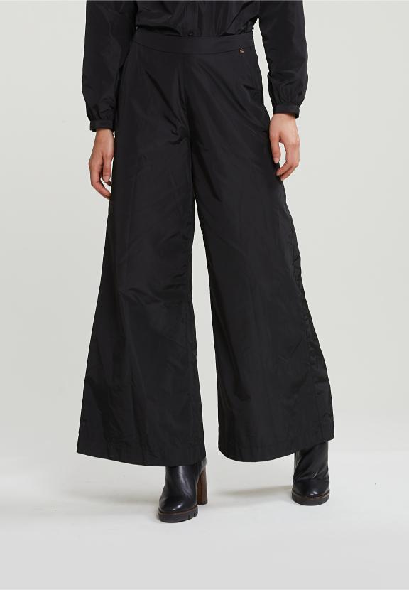 Black Taffeta Loose Pants - Noir