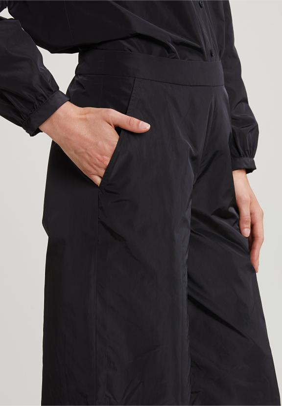 Black Taffeta Loose Pants - Noir