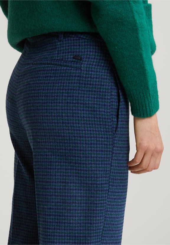 Blue/Green Checked Pants - Bleu