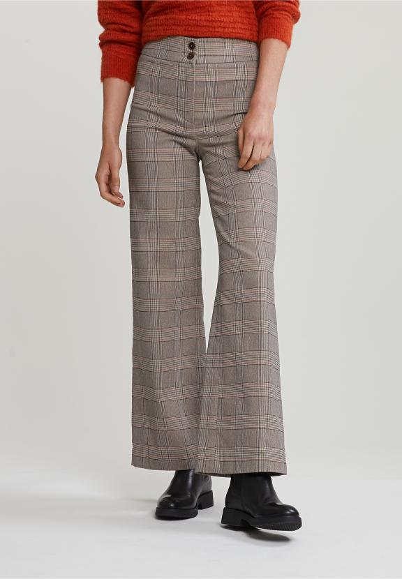 Multi Classic Checked Pants - Marron