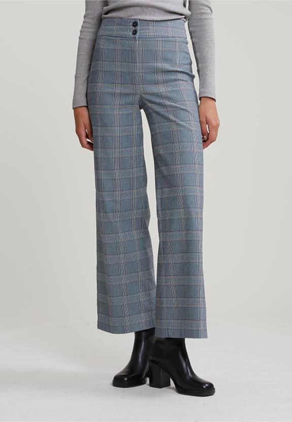 Grey/Pink Classic Checked Pants - Multi