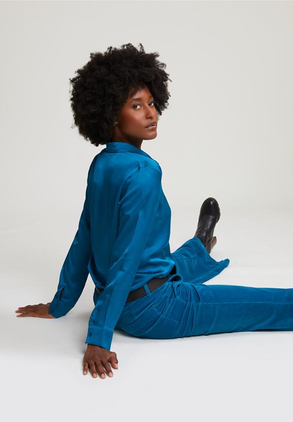 Petrol Classic Blouse - Bleu