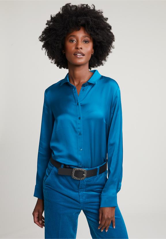 Petrol Classic Blouse - Bleu