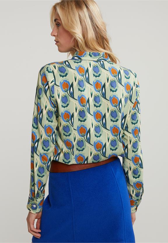 Multi Classic Floral Blouse - Beige