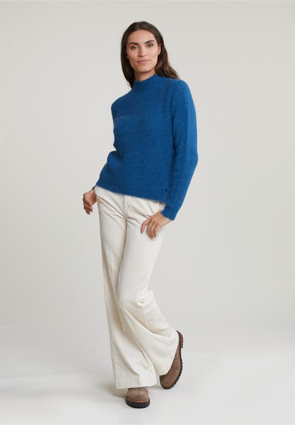 Petrol Mock Nock Uni Sweater - Bleu