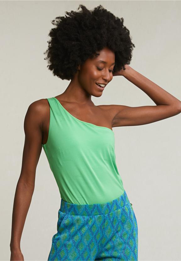 Green Fancy Asymmetric Top - Vert