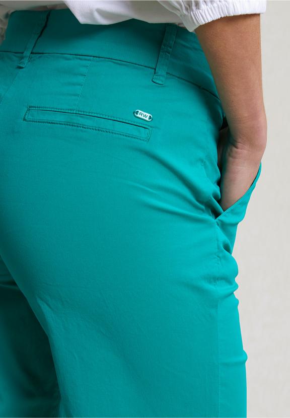 Emerald Green Straight Stretch Pants - Vert