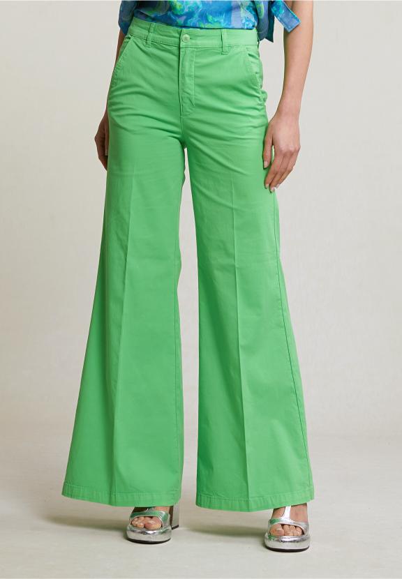 Green Basic Long Stretch Pants - Vert