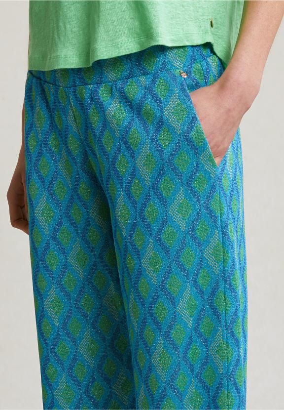 Green/Blue Fantasy Lurex Pants - Rose