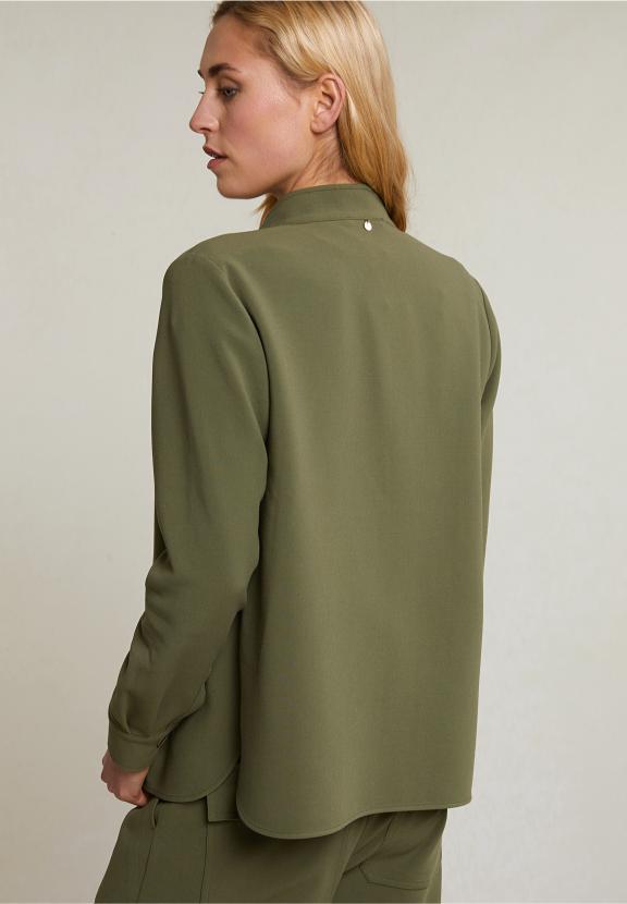 Khaki Buttoned Blouse Long Sleeves - Vert