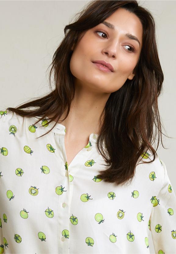 Beige/Yellow Fantasy Blouse 3/4 Sleeves - Mix