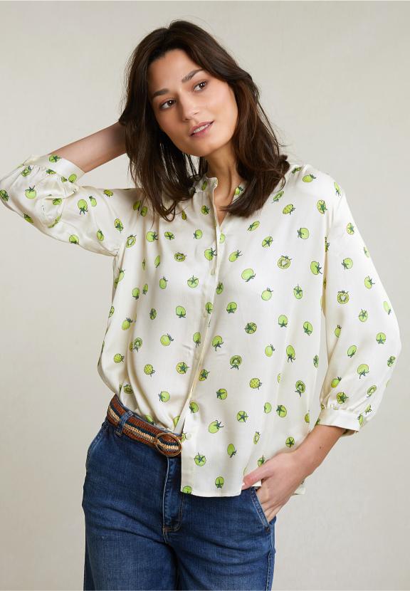 Beige/Yellow Fantasy Blouse 3/4 Sleeves - Mix