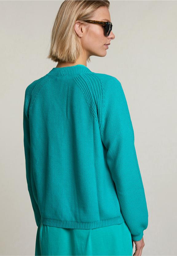 Green Basic Cardigan Long Sleeves - Vert