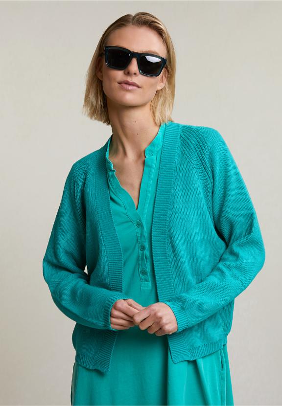 Green Basic Cardigan Long Sleeves - Vert