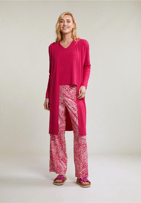 Fuchsia Long Cardigan Long Sleeves - Rose