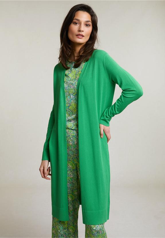 Green Long Cardigan Long Sleeves - Vert