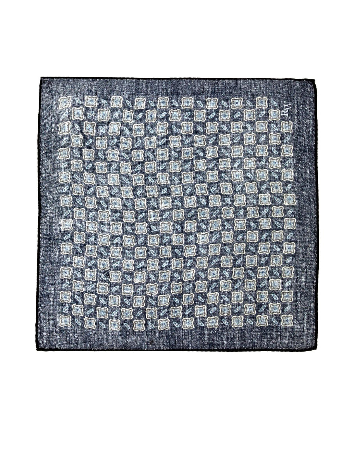 Wool Pocket Square In Blue - Bleu