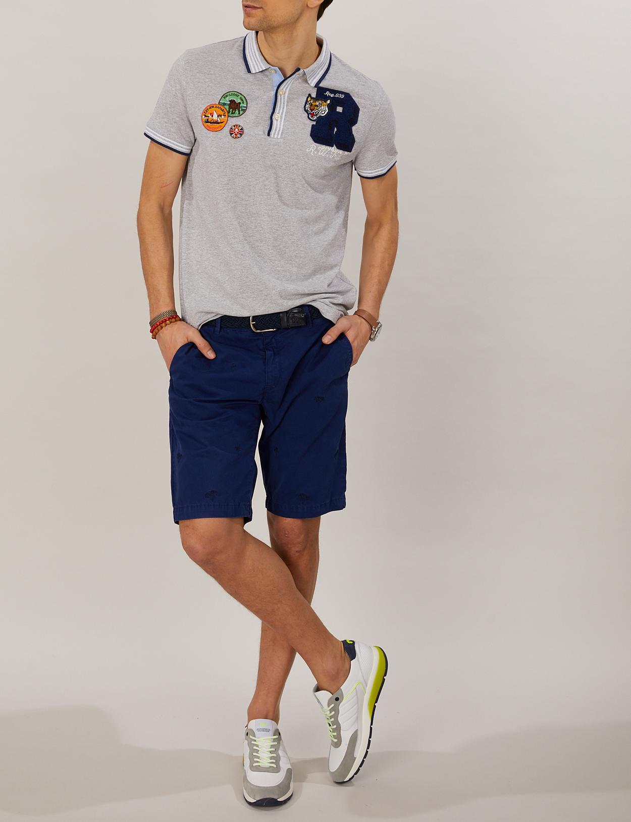 Custom Fit Cotton Polo In Grey - Gris