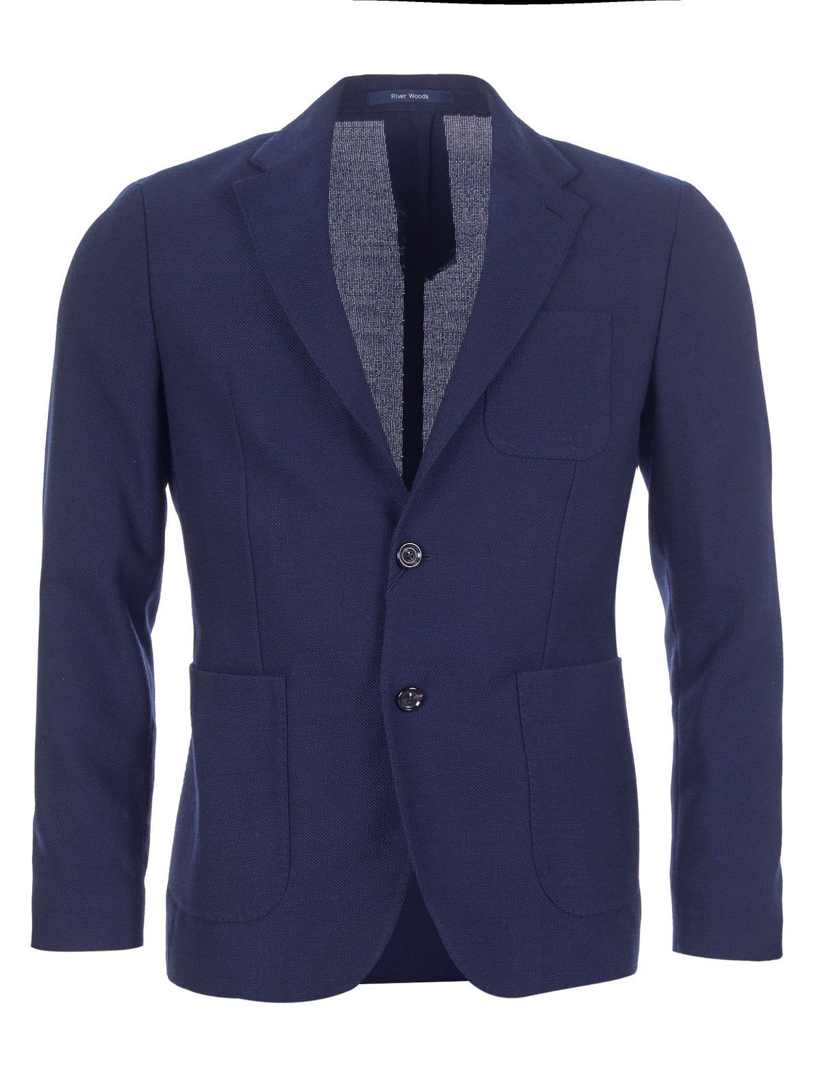 Homme Blazer À Poche Ronde Bleu En Bleu - W