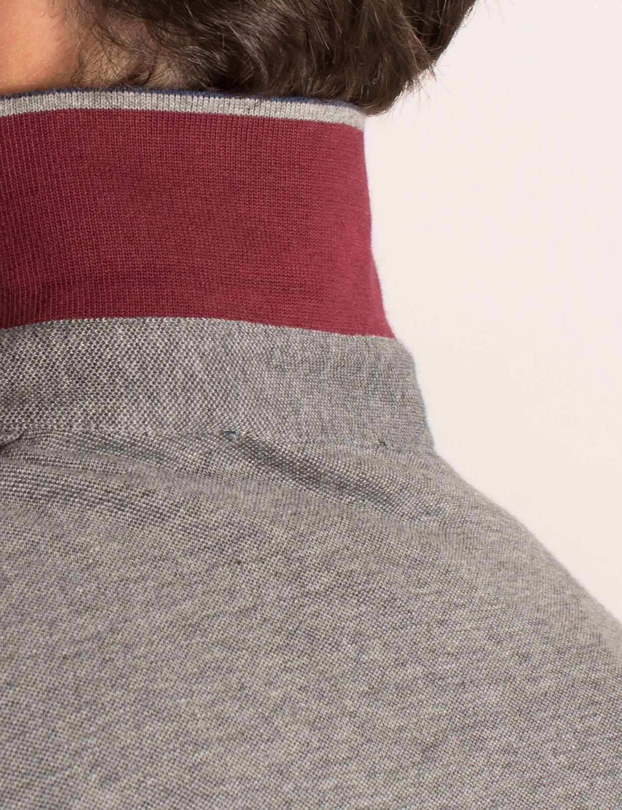 Homme Polo En Coton Sur Mesure De Couleur Grise - W