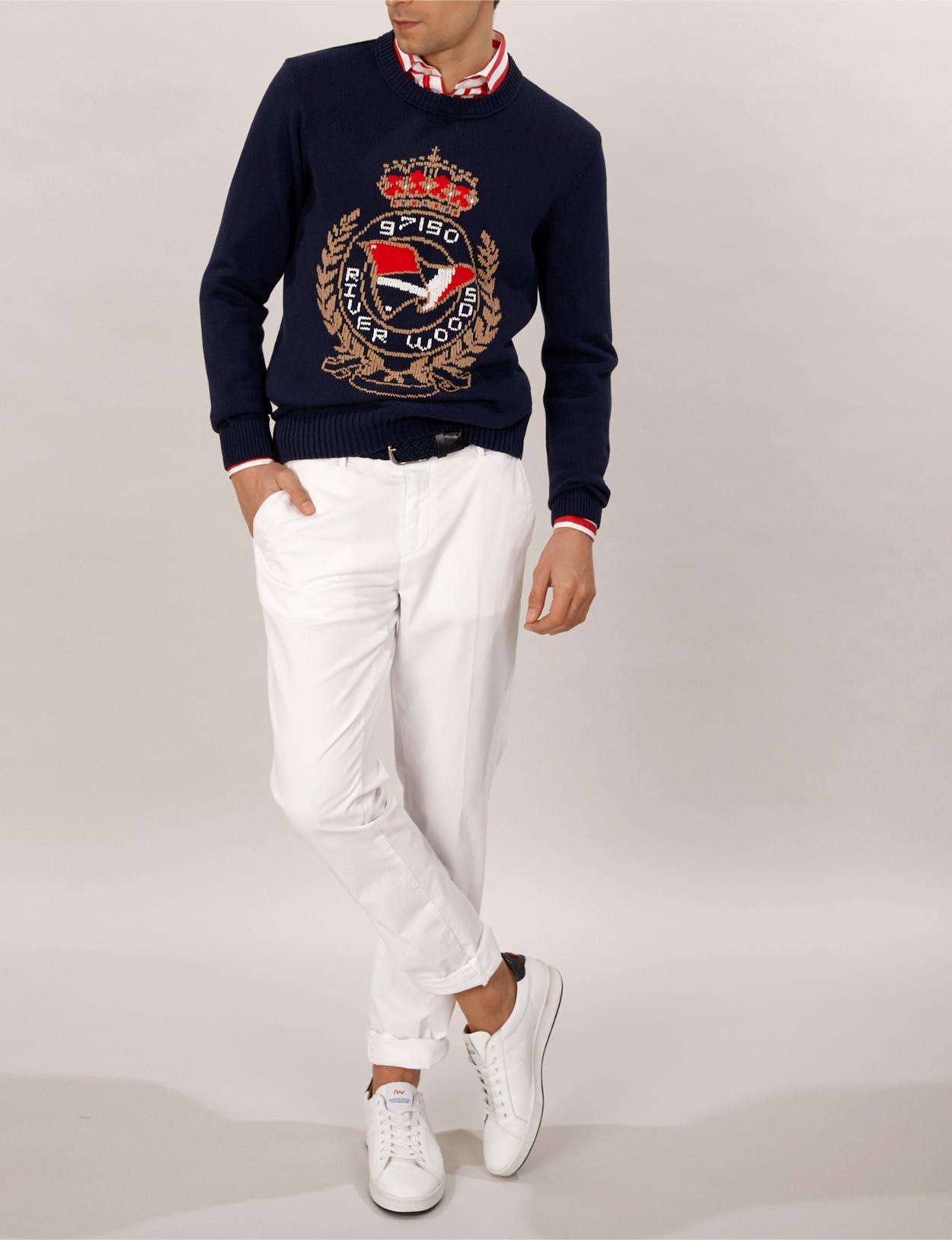 Ctn Round-Nk Cf Swt - Bleu