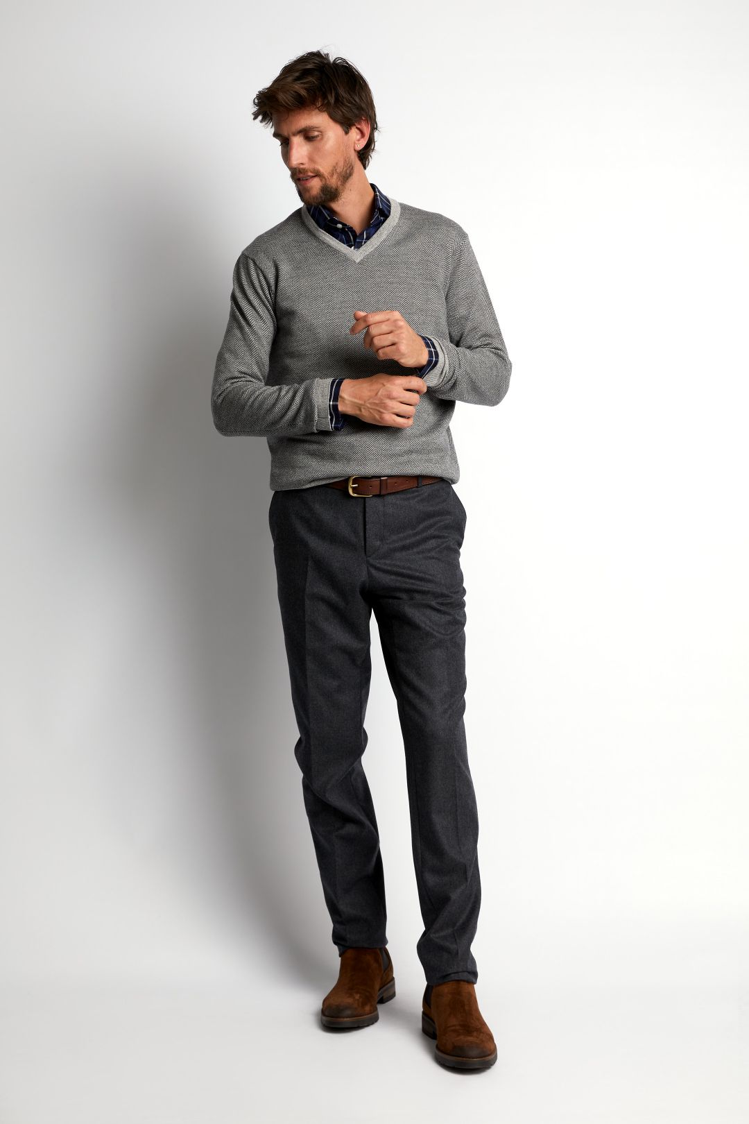 Homme Pantalons De Ville En Laine - W