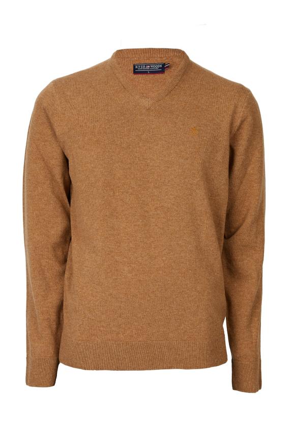 Basic V-Neck Pullover - Marron